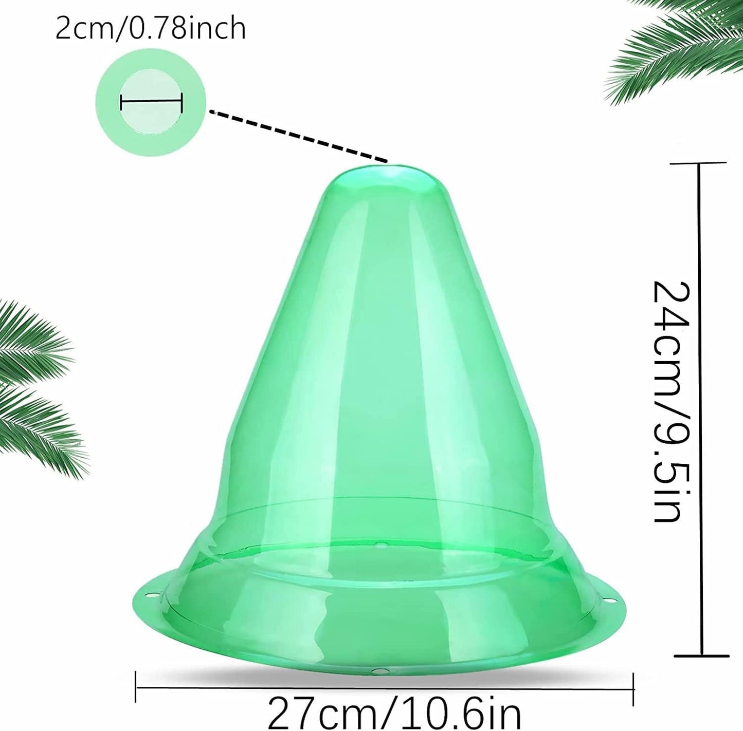 【24 Stück】 Pflanzenhut, Pflanzhütchen Transparente Abdeckung für Salatpflanzen zum Schutz vor Vögeln, Schnecken, Frost oder Witterung - Schützt Pflanzen vor Tierfraß, Ø 20cm, Grün (24 Stück)
