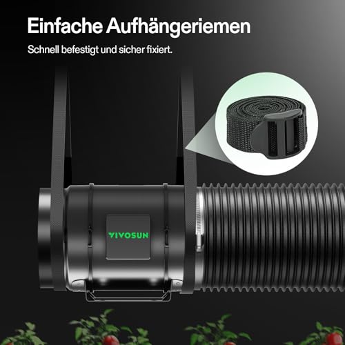 VIVOSUN Smart Rohrventilator 100mm/Abluftset AeroZesh G4 mit GrowHub E42A+, Temperatur- & Feuchtigkeitsregler, WiFi/App-Fernsteuerung, Aktivkohlefilter und Schlauch für Growzelte und Hydrokultur