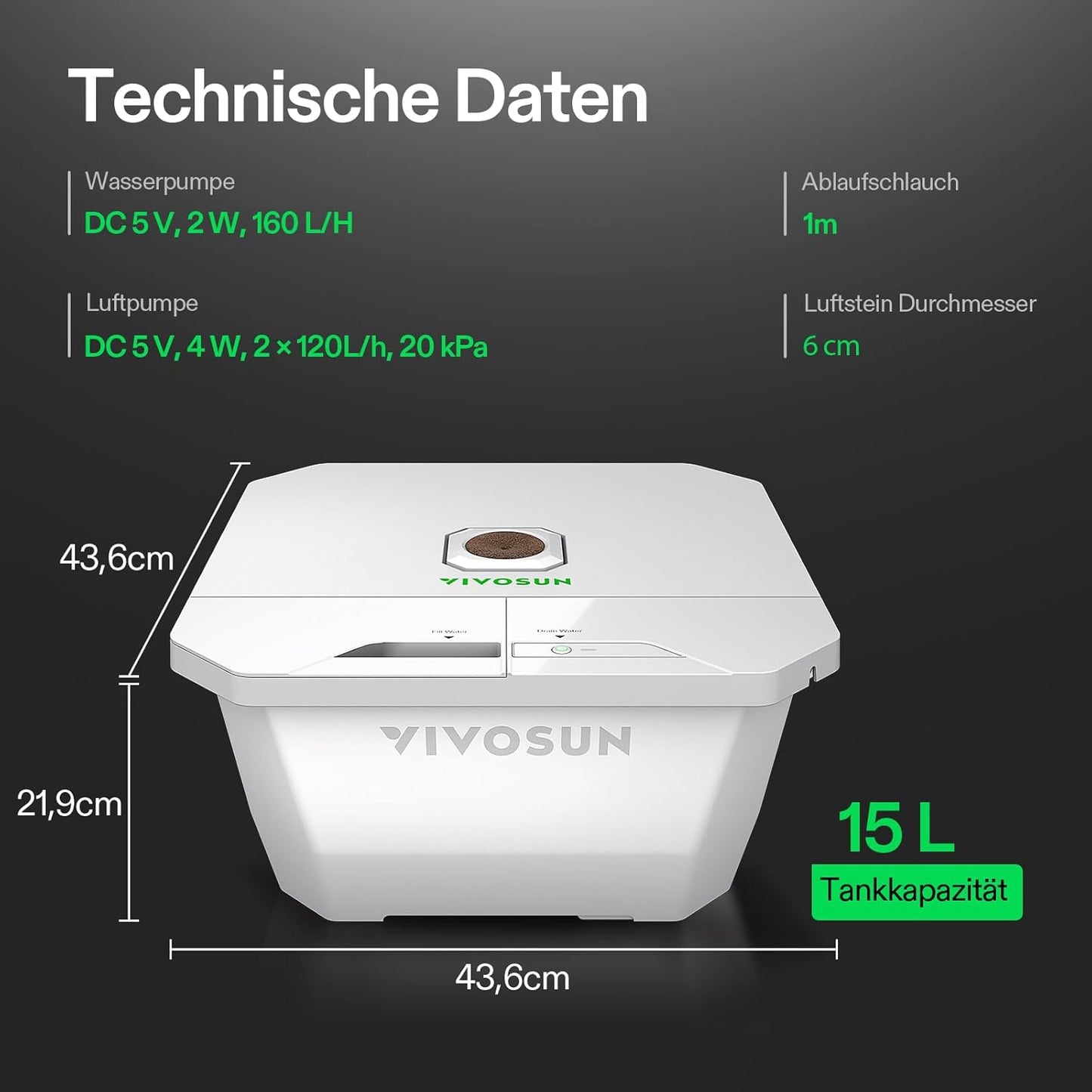 VGrow All-in-One Smart Grow Box, Professionelles System mit Samsung LM301H EVO Grow Lampe, Fortschrittliches Zirkulations- und Ventilationssystem, Bewässerung, Nährstoffzufuhr für Indoor-Hydroponik