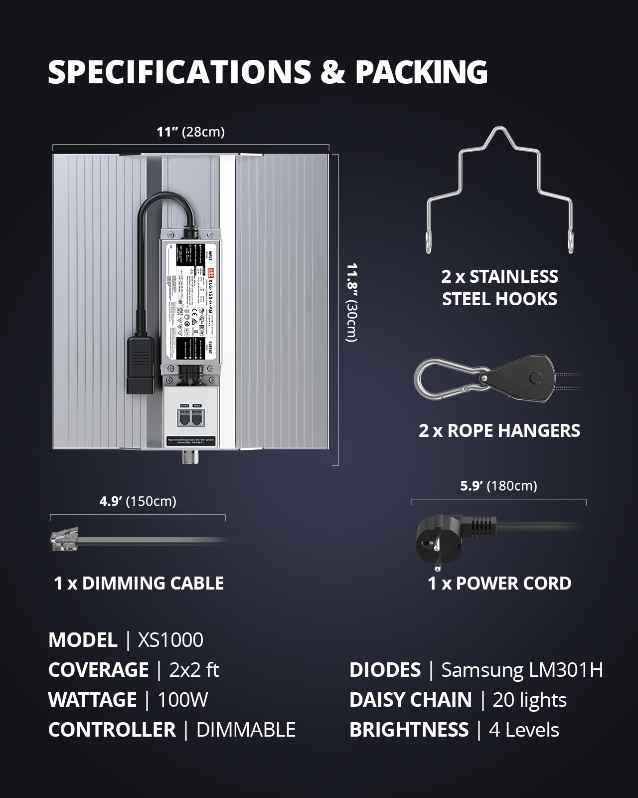 VIPARSPECTRA P600 LED Grow Lampe, 2024 Pflanzenlampe Led Vollspektrum, Pflanzenlampen LED Grow Light, Dimmen 0%-100% für Gewächshaus Zimmerpflanzen Sämling Gemüse Blüte für Growzelt 60x60cm 40x40cm