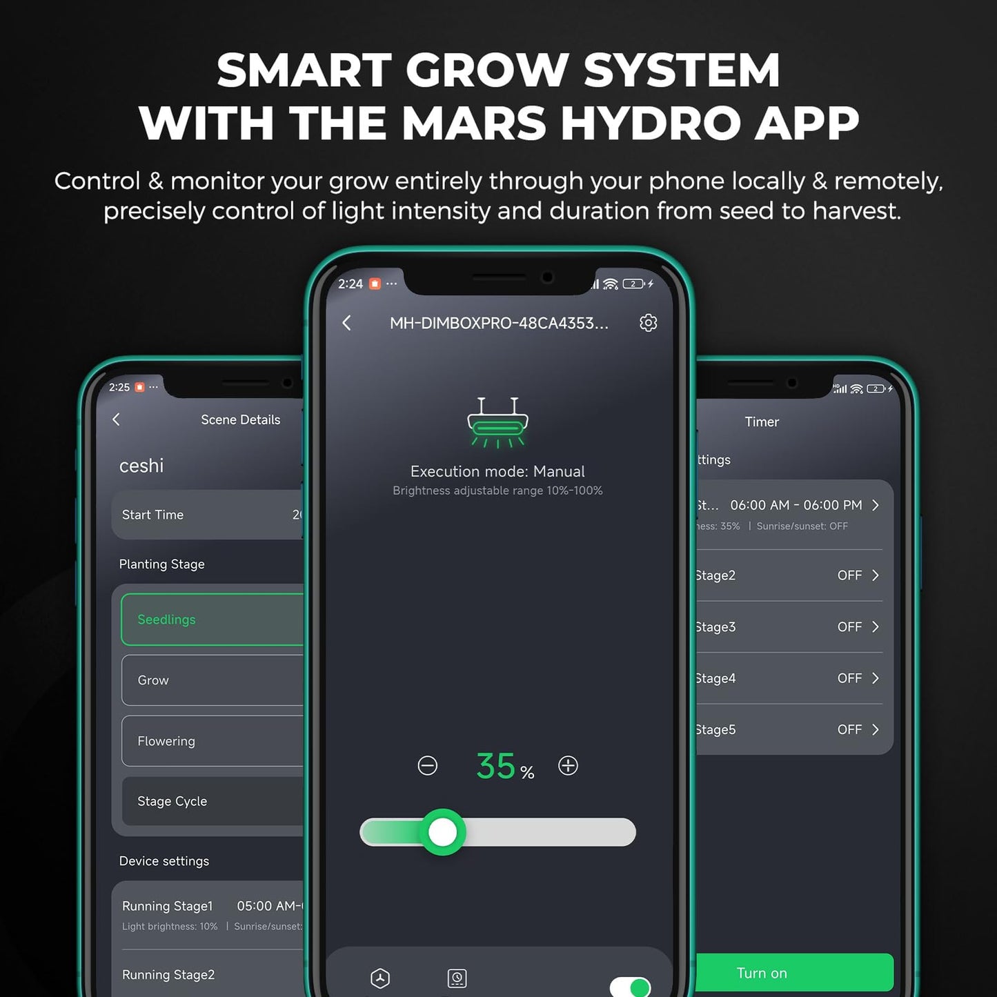 Mars Hydro Growzelt Komplettset,Upgraded TS600 Dimmbare Grow Lampe,60X60X140cm 1680D Hoch Reflektierend Mylar Grow Box Komplettset,mit 4" 205 CFM Ruhiges und Effizientes Belüftungssatz,10-Gang-Lüfter