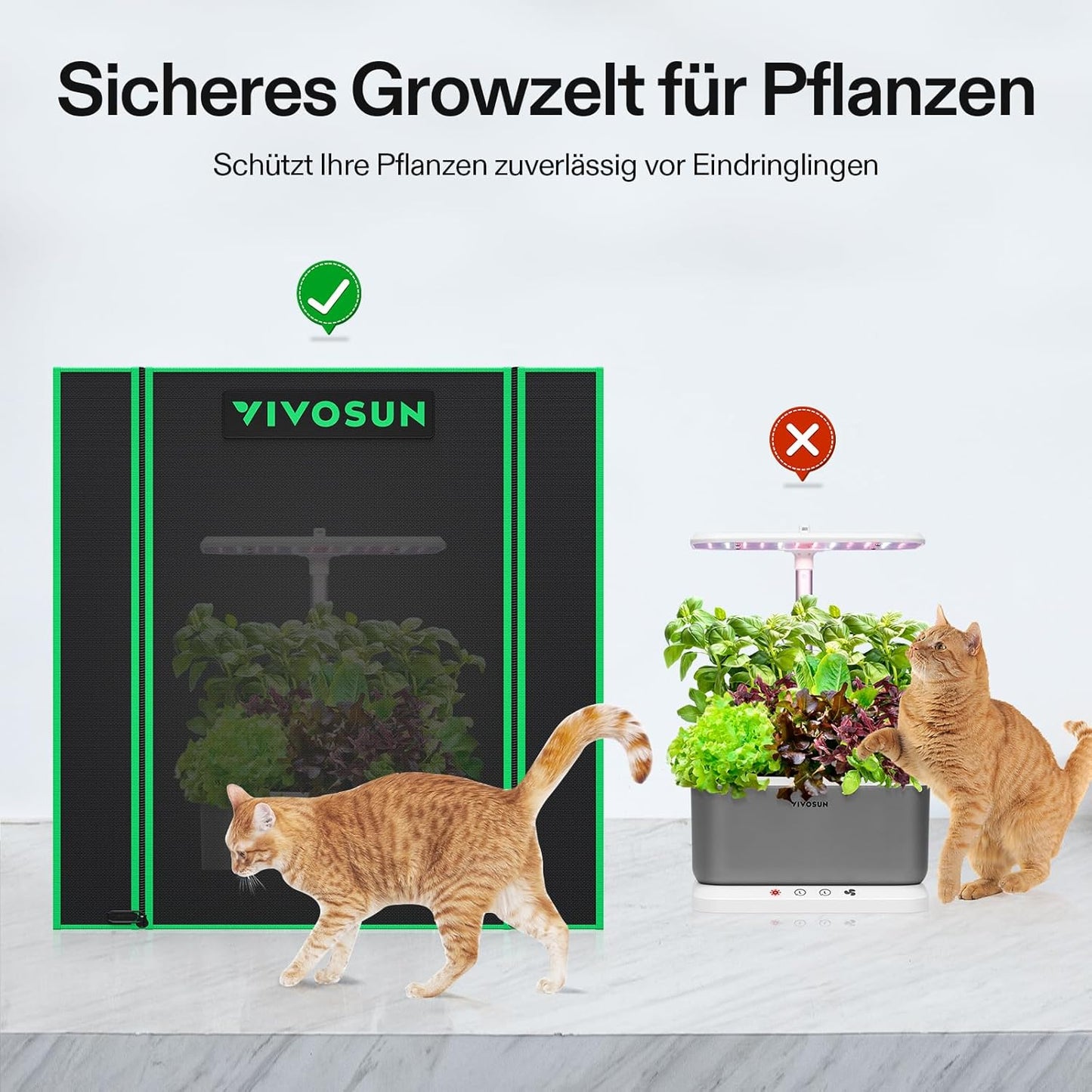 VIVOSUN Growzelt lichtdichtes Indoor Hydroponik Zelt mit reflektierendem Mylar Sichtfenster Bodenwanne stabile Rahmenstruktur Pflanzenzelt Gewächshaus S558 Grow Tent passend für VSF6450