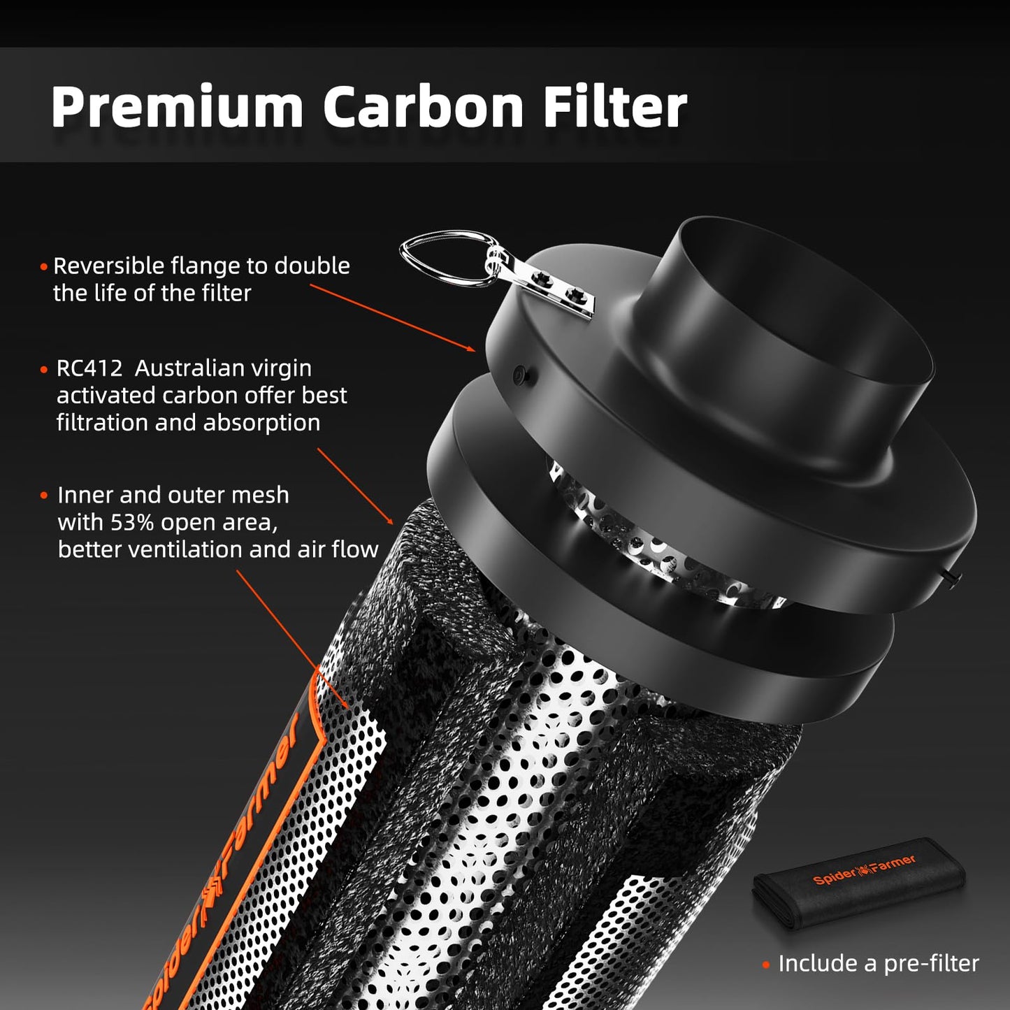 Spider Farmer Growzelt Komplettset SF1000 Grow Light Dimmbarer LED Grow Lampe Vollspektrum Samsung LM301H EVO Diodes GrowZelt Kit Komplettes 70x70x160cm Hydroponics Growing Tent Set Belüftungssystem