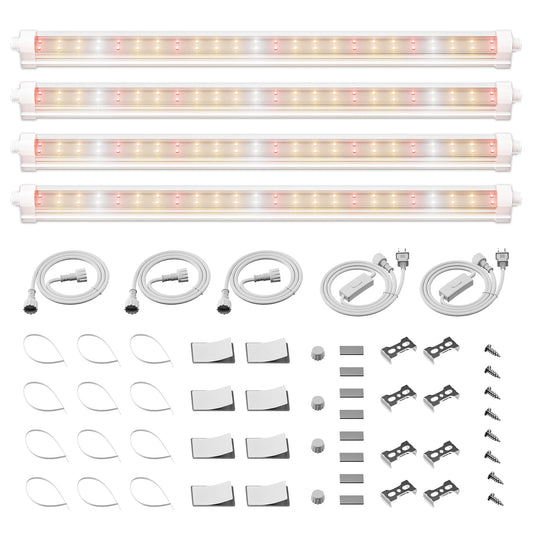 Spider Farmer 88,5cm LED Pflanzenlampe für Zimmerpflanzen, Vollspektrum (3000K+5000K+660nm), 200W (8x25W), 1296 LEDs, IP65 Wasserdicht, Verkettbares Design für Regale und Gewächshäuser, 8er-Pack