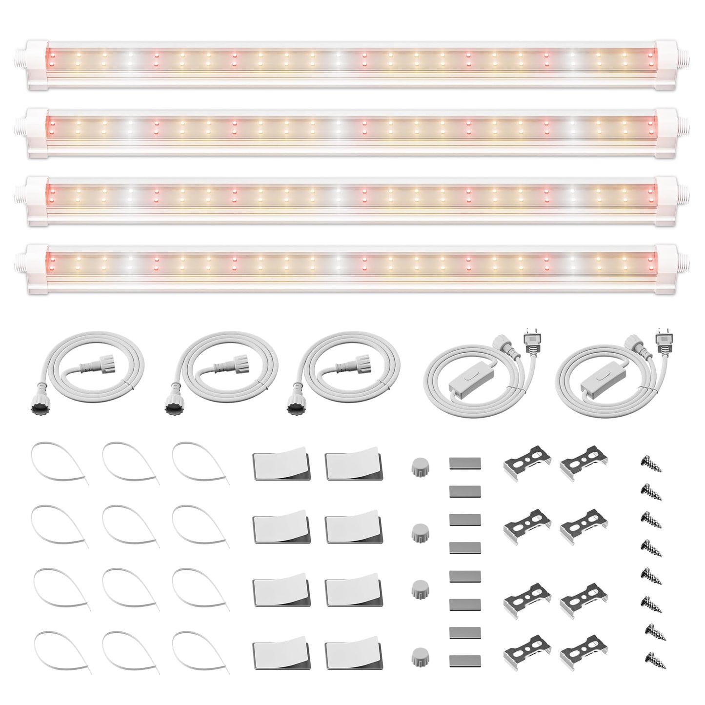 Spider Farmer 88,5cm LED Pflanzenlampe für Zimmerpflanzen, Vollspektrum (3000K+5000K+660nm), 200W (8x25W), 1296 LEDs, IP65 Wasserdicht, Verkettbares Design für Regale und Gewächshäuser, 8er-Pack