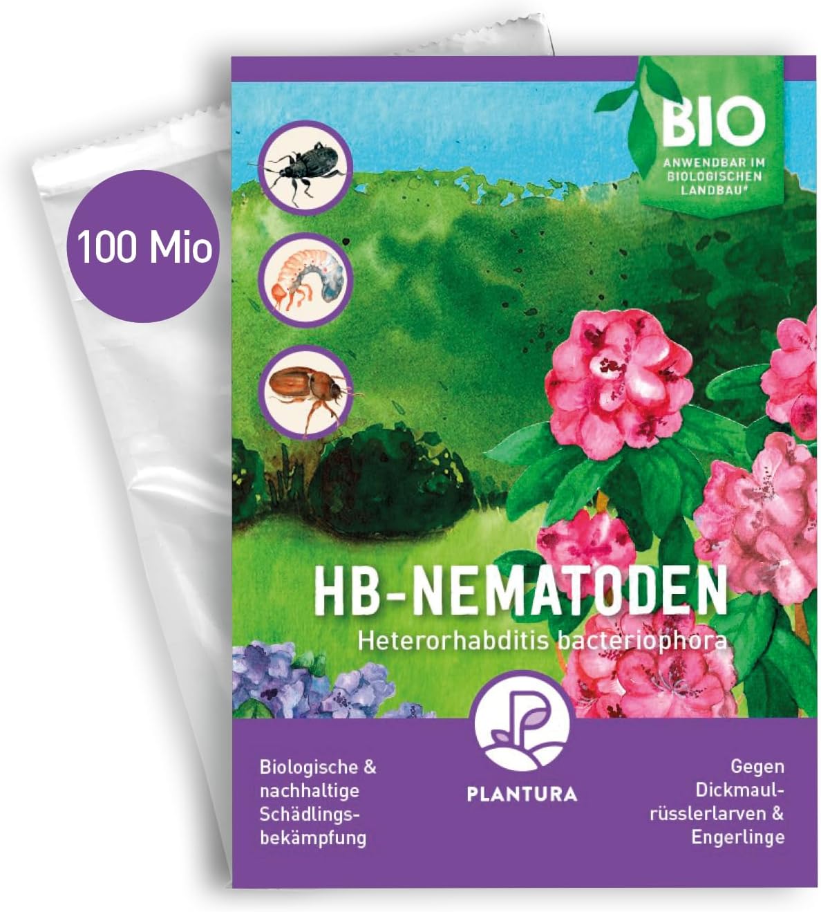 Plantura SF-Nematoden gegen Trauermücken, zum Gießen, hochwirksam & biologisch, Nützlinge aus Deutschland, 5 Mio für 5 m²/ ca. 50 Pflanzen