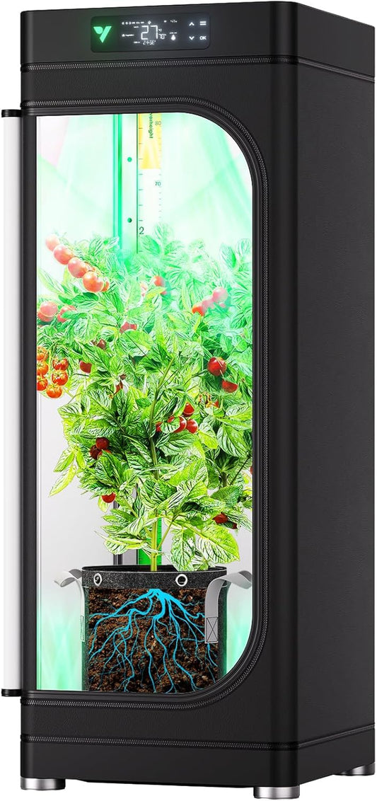 VGrow All-in-One Smart Grow Box, Professionelles System mit Samsung LM301H EVO Grow Lampe, Fortschrittliches Zirkulations- und Ventilationssystem, Bewässerung, Nährstoffzufuhr für Indoor-Hydroponik