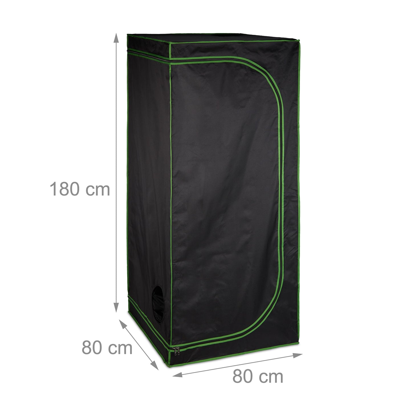 Relaxdays Growzelt, HxBxT: 180x60x60 cm, reflektierende Innenfolie, lichtundurchlässig, Indoor Zuchtzelt, schwarz/grün