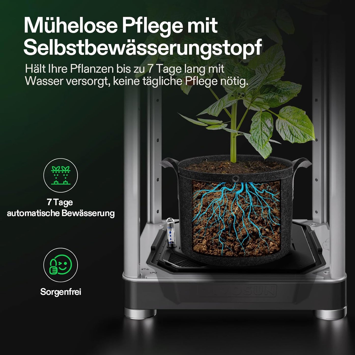 VGrow All-in-One Smart Grow Box, Professionelles System mit Samsung LM301H EVO Grow Lampe, Fortschrittliches Zirkulations- und Ventilationssystem, Bewässerung, Nährstoffzufuhr für Indoor-Hydroponik
