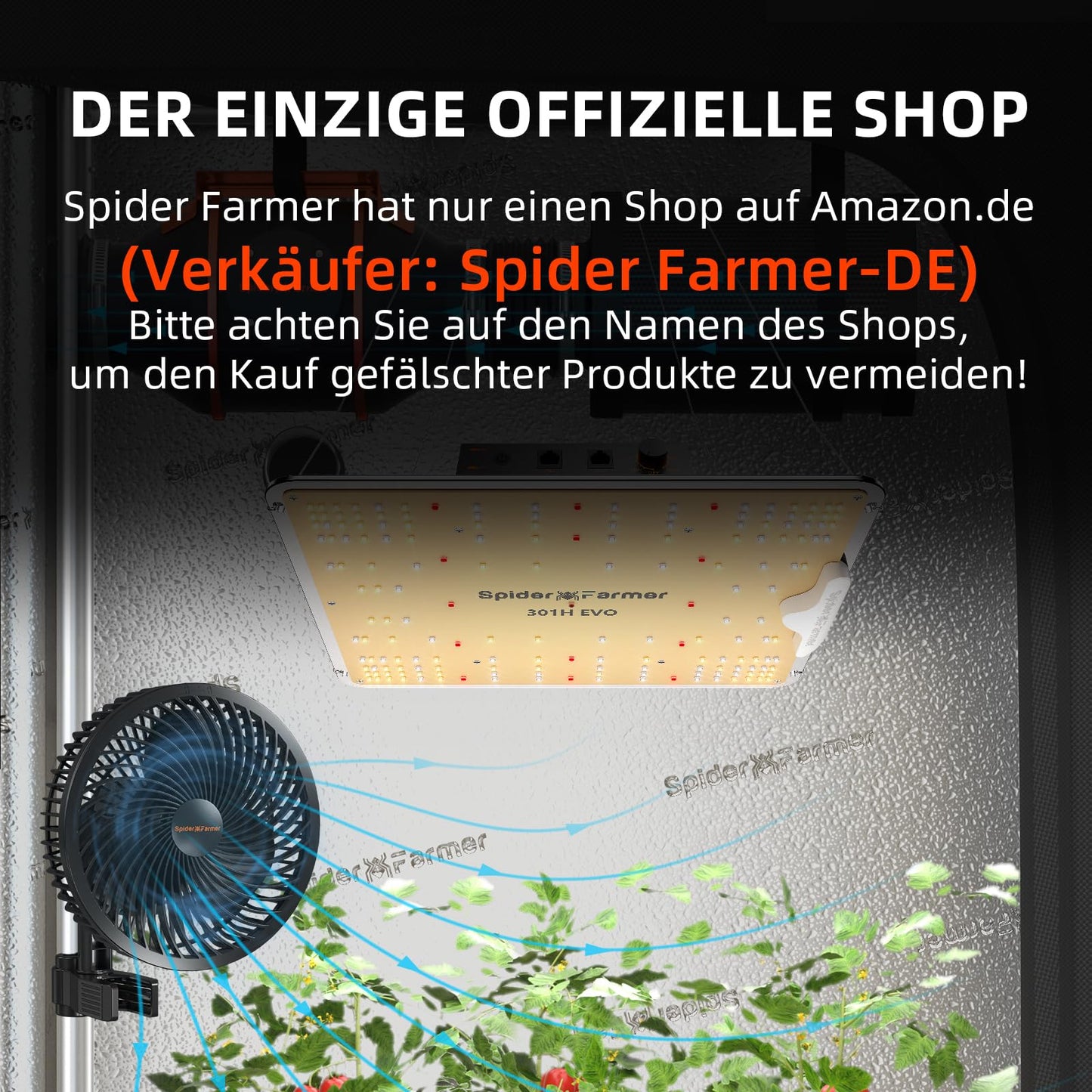 Spider Farmer Growzelt Komplettset SF1000 Grow Light Dimmbarer LED Grow Lampe Vollspektrum Samsung LM301H EVO Diodes GrowZelt Kit Komplettes 70x70x160cm Hydroponics Growing Tent Set Belüftungssystem