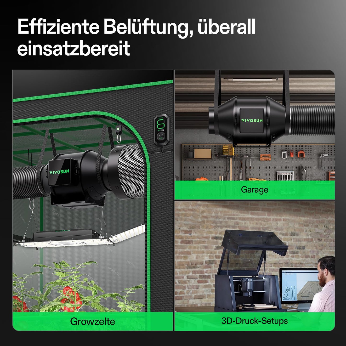 VIVOSUN Smart Rohrventilator 100mm/Abluftset AeroZesh G4 mit GrowHub E42A+, Temperatur- & Feuchtigkeitsregler, WiFi/App-Fernsteuerung, Aktivkohlefilter und Schlauch für Growzelte und Hydrokultur