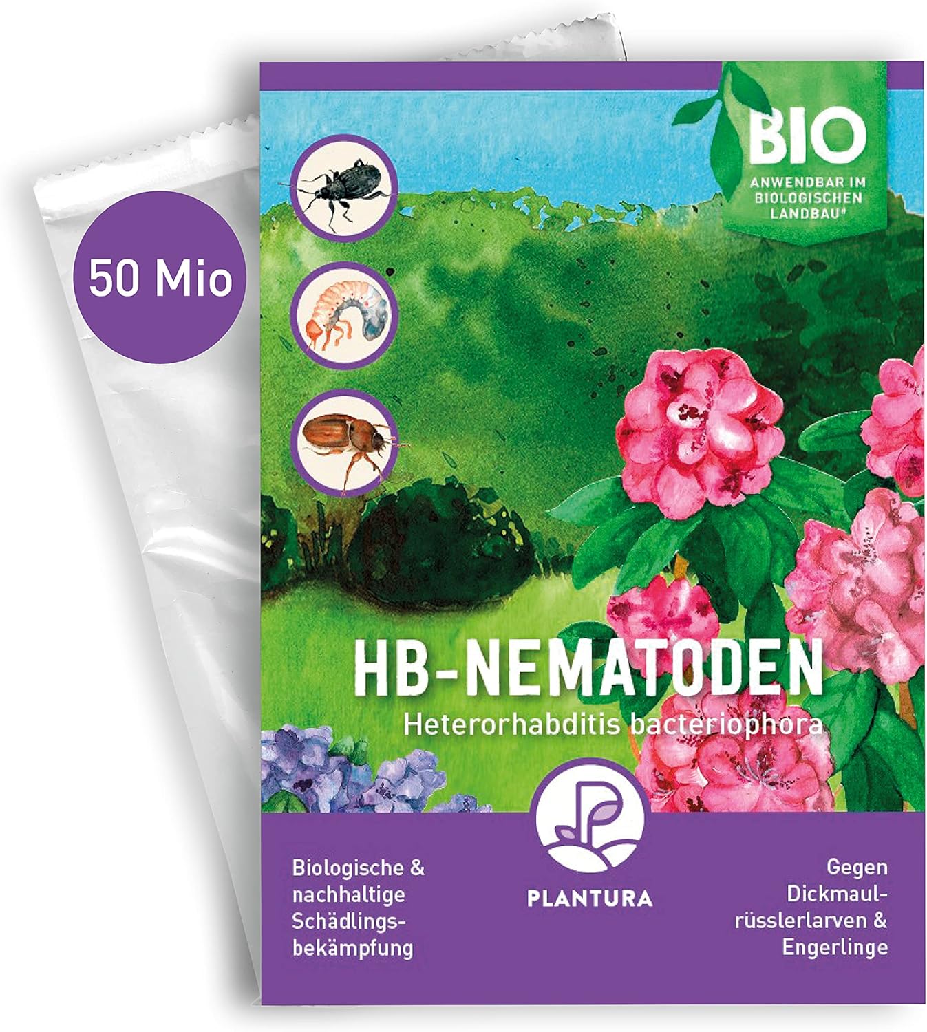 Plantura SF-Nematoden gegen Trauermücken, zum Gießen, hochwirksam & biologisch, Nützlinge aus Deutschland, 5 Mio für 5 m²/ ca. 50 Pflanzen