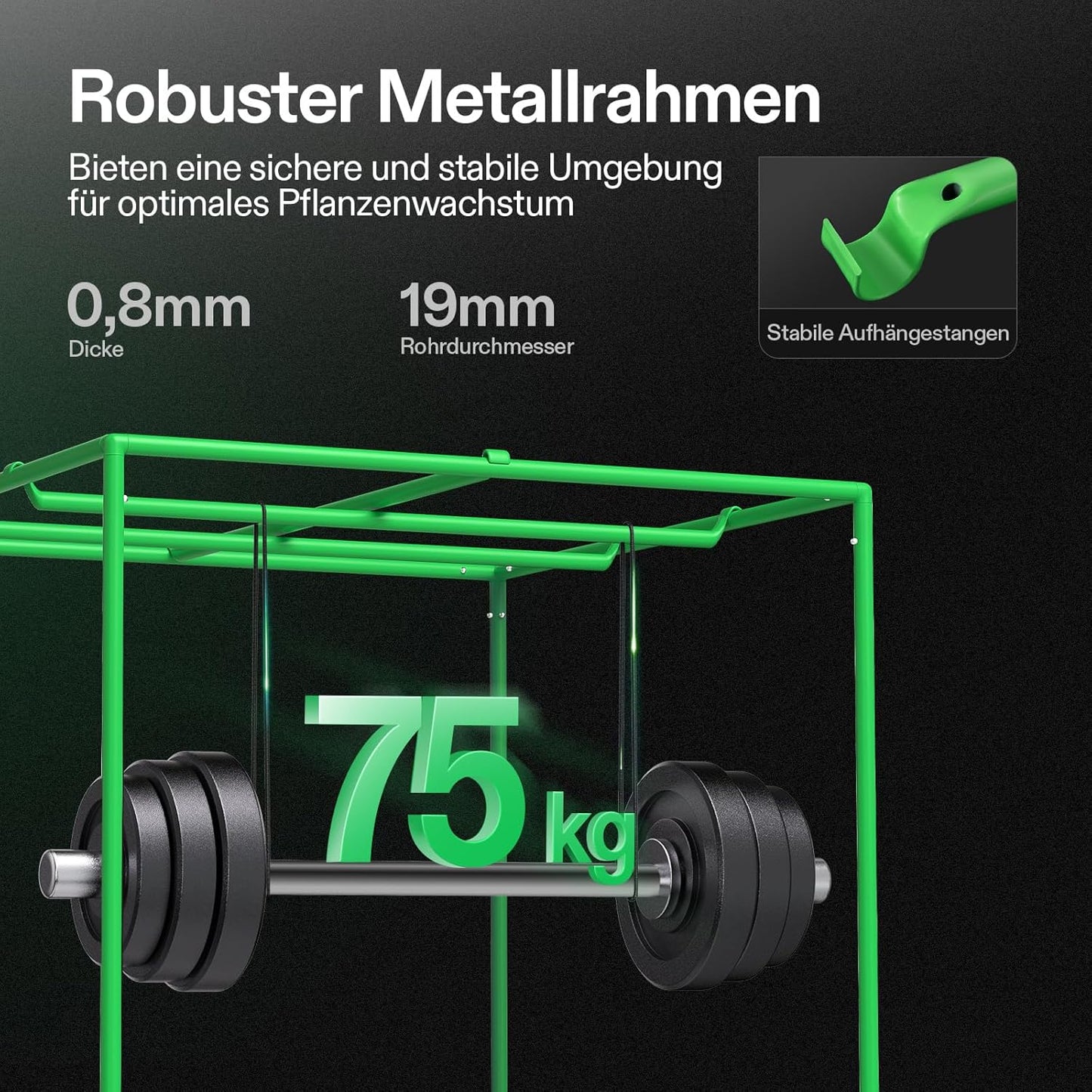 VIVOSUN Growzelt lichtdichtes Indoor Hydroponik Zelt mit reflektierendem Mylar Sichtfenster Bodenwanne stabile Rahmenstruktur Pflanzenzelt Gewächshaus S558 Grow Tent passend für VSF6450