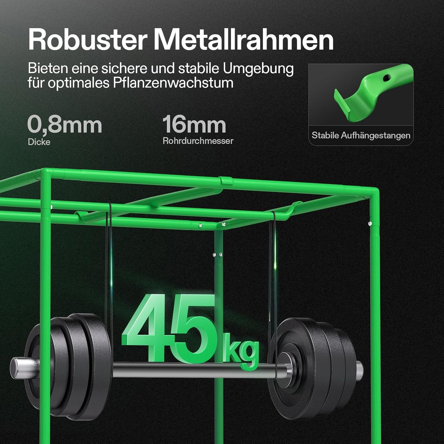 VIVOSUN Growzelt lichtdichtes Indoor Hydroponik Zelt mit reflektierendem Mylar Sichtfenster Bodenwanne stabile Rahmenstruktur Pflanzenzelt Gewächshaus S558 Grow Tent passend für VSF6450