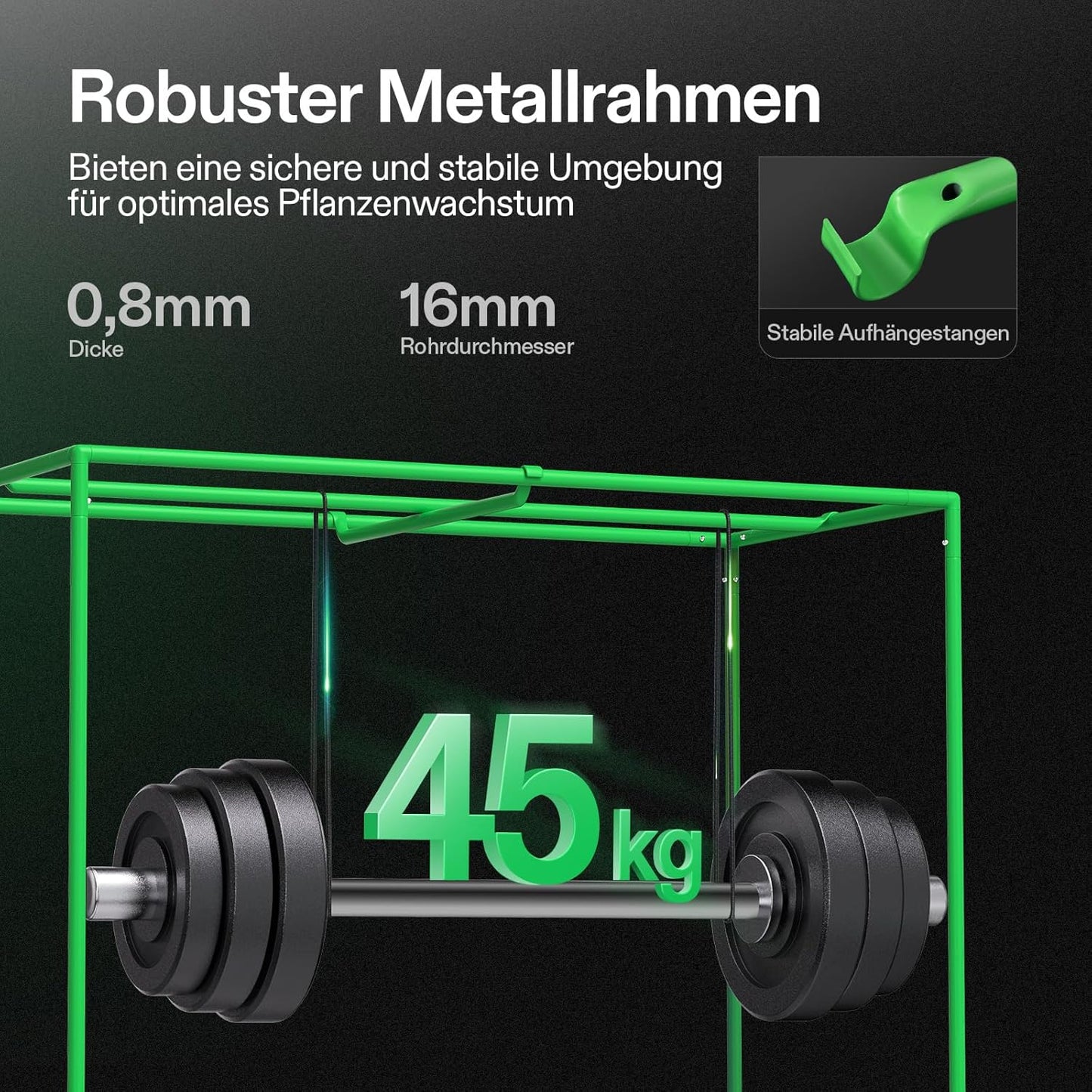 VIVOSUN Growzelt lichtdichtes Indoor Hydroponik Zelt mit reflektierendem Mylar Sichtfenster Bodenwanne stabile Rahmenstruktur Pflanzenzelt Gewächshaus S558 Grow Tent passend für VSF6450