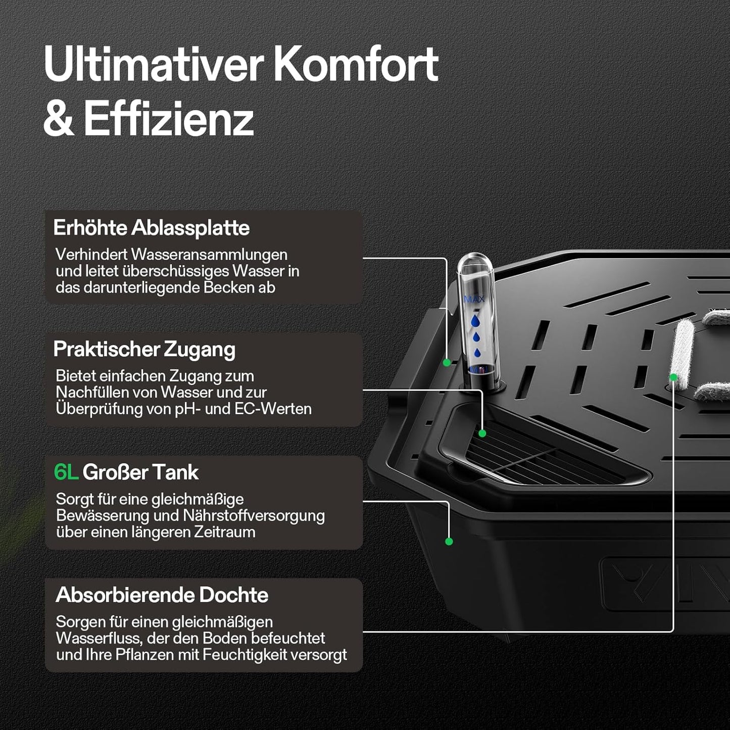 VGrow All-in-One Smart Grow Box, Professionelles System mit Samsung LM301H EVO Grow Lampe, Fortschrittliches Zirkulations- und Ventilationssystem, Bewässerung, Nährstoffzufuhr für Indoor-Hydroponik