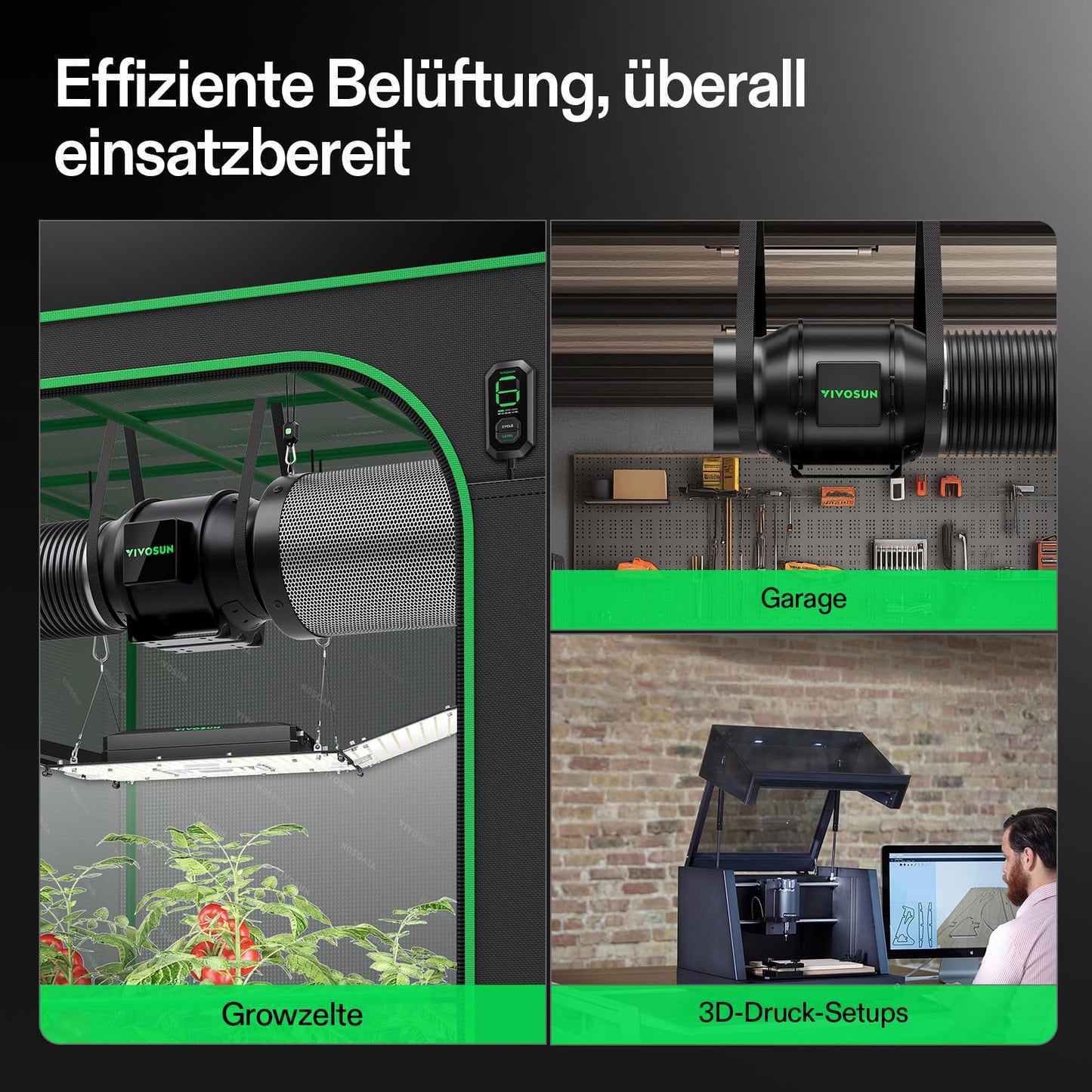 VIVOSUN Smart Rohrventilator 100mm/Abluftset AeroZesh G4 mit GrowHub E42A+, Temperatur- & Feuchtigkeitsregler, WiFi/App-Fernsteuerung, Aktivkohlefilter und Schlauch für Growzelte und Hydrokultur