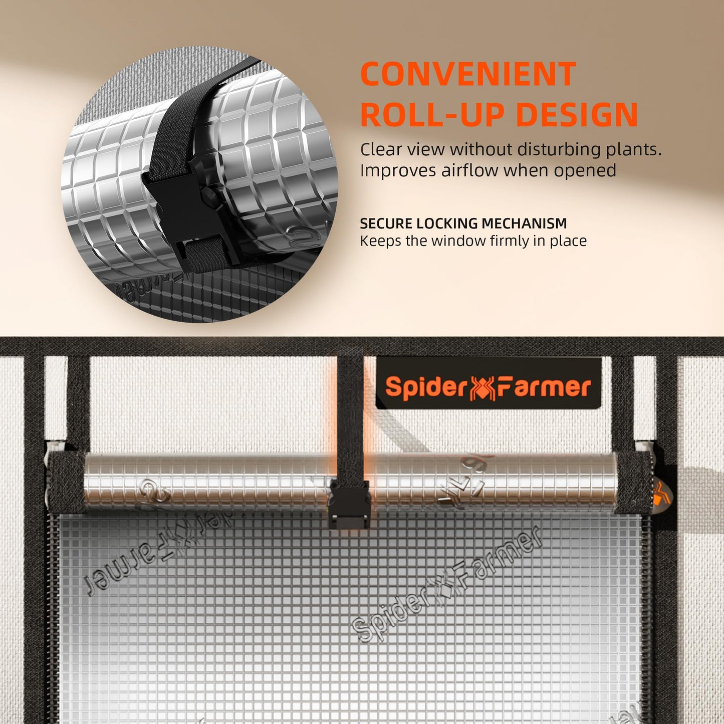 Spider Farmer Growzelt 60x60x180cm, Indoor Grow Tent Kultivation Zelt, hergestellt aus hochreflektierendem Mylar mit Beobachtungsfenster und abnehmbarem Boden Tablett, für SF1000/SF1000D