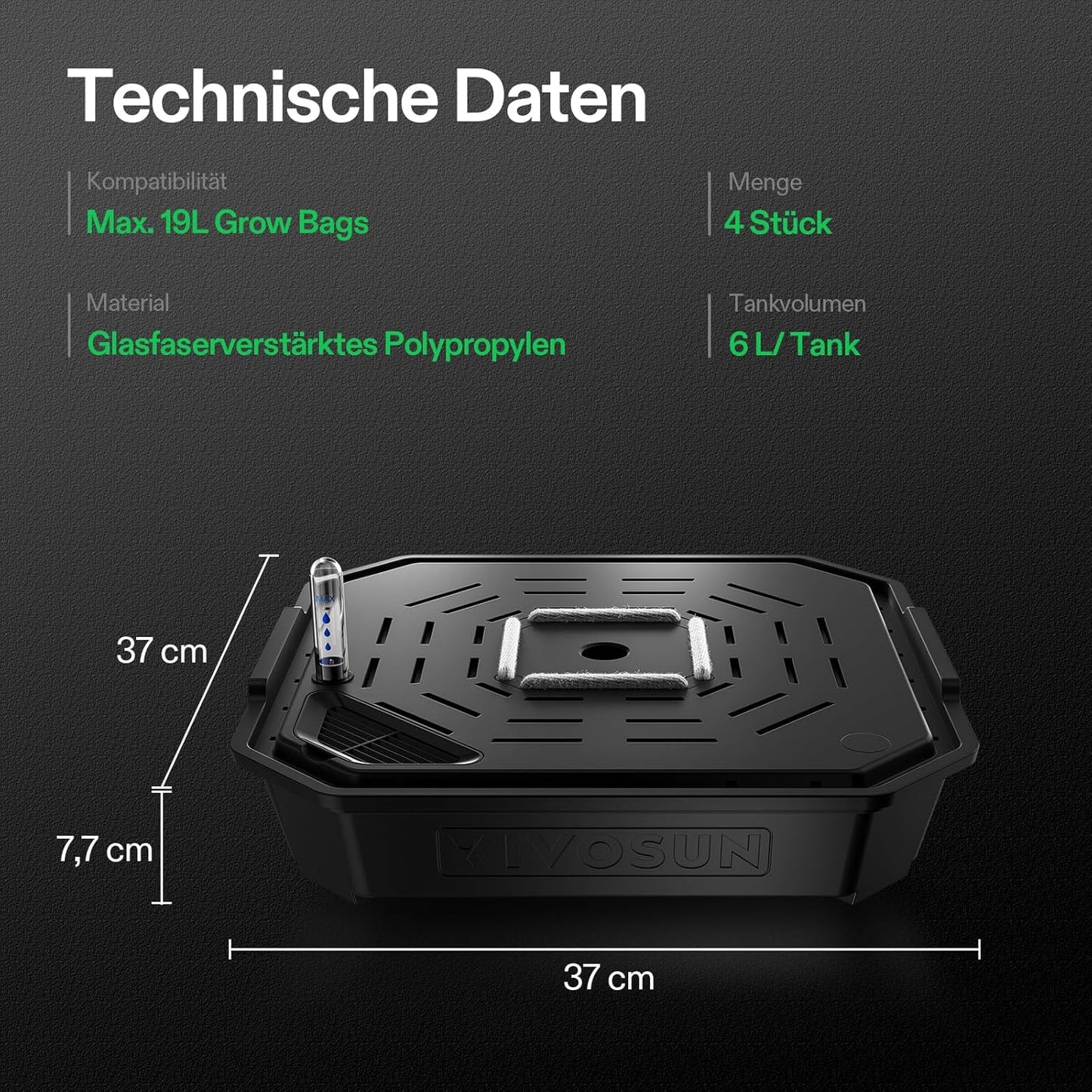 VGrow All-in-One Smart Grow Box, Professionelles System mit Samsung LM301H EVO Grow Lampe, Fortschrittliches Zirkulations- und Ventilationssystem, Bewässerung, Nährstoffzufuhr für Indoor-Hydroponik