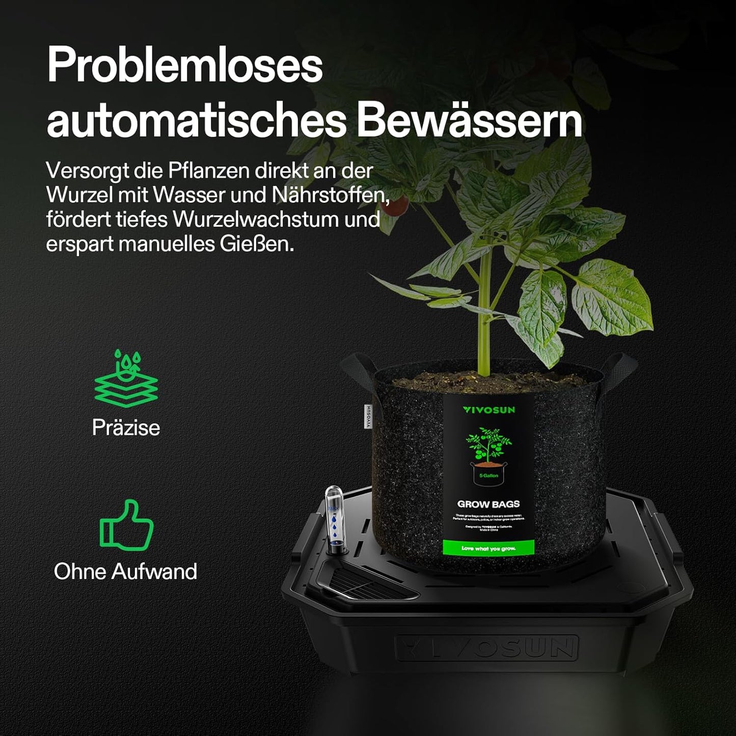 VGrow All-in-One Smart Grow Box, Professionelles System mit Samsung LM301H EVO Grow Lampe, Fortschrittliches Zirkulations- und Ventilationssystem, Bewässerung, Nährstoffzufuhr für Indoor-Hydroponik