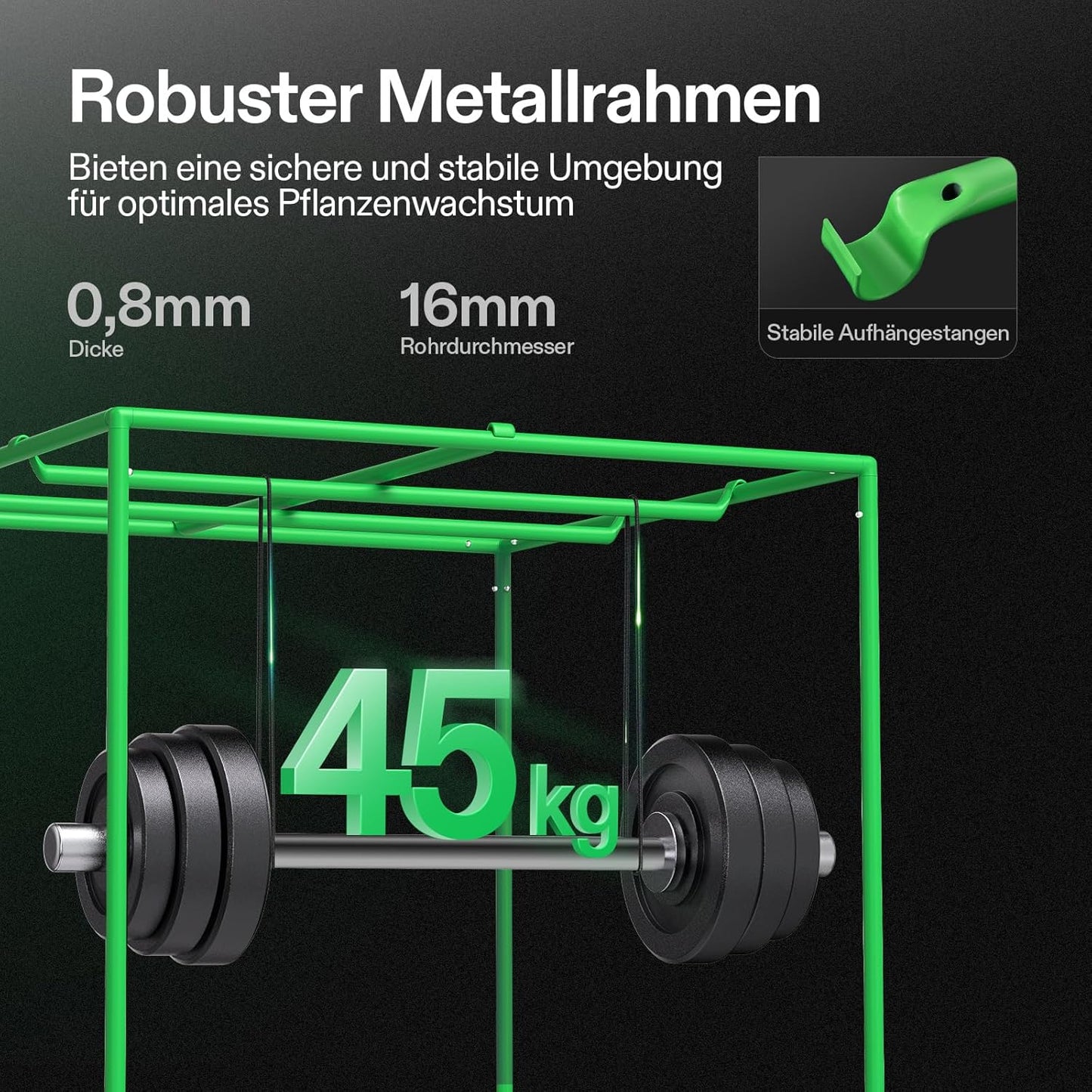 VIVOSUN Growzelt lichtdichtes Indoor Hydroponik Zelt mit reflektierendem Mylar Sichtfenster Bodenwanne stabile Rahmenstruktur Pflanzenzelt Gewächshaus S558 Grow Tent passend für VSF6450