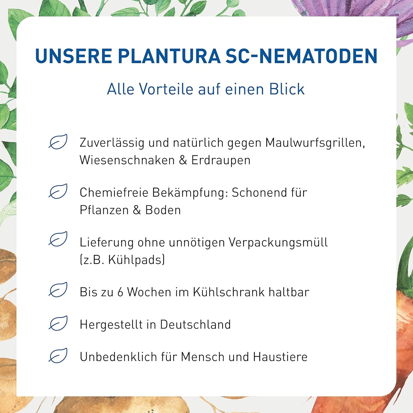Plantura SF-Nematoden gegen Trauermücken, zum Gießen, hochwirksam & biologisch, Nützlinge aus Deutschland, 5 Mio für 5 m²/ ca. 50 Pflanzen