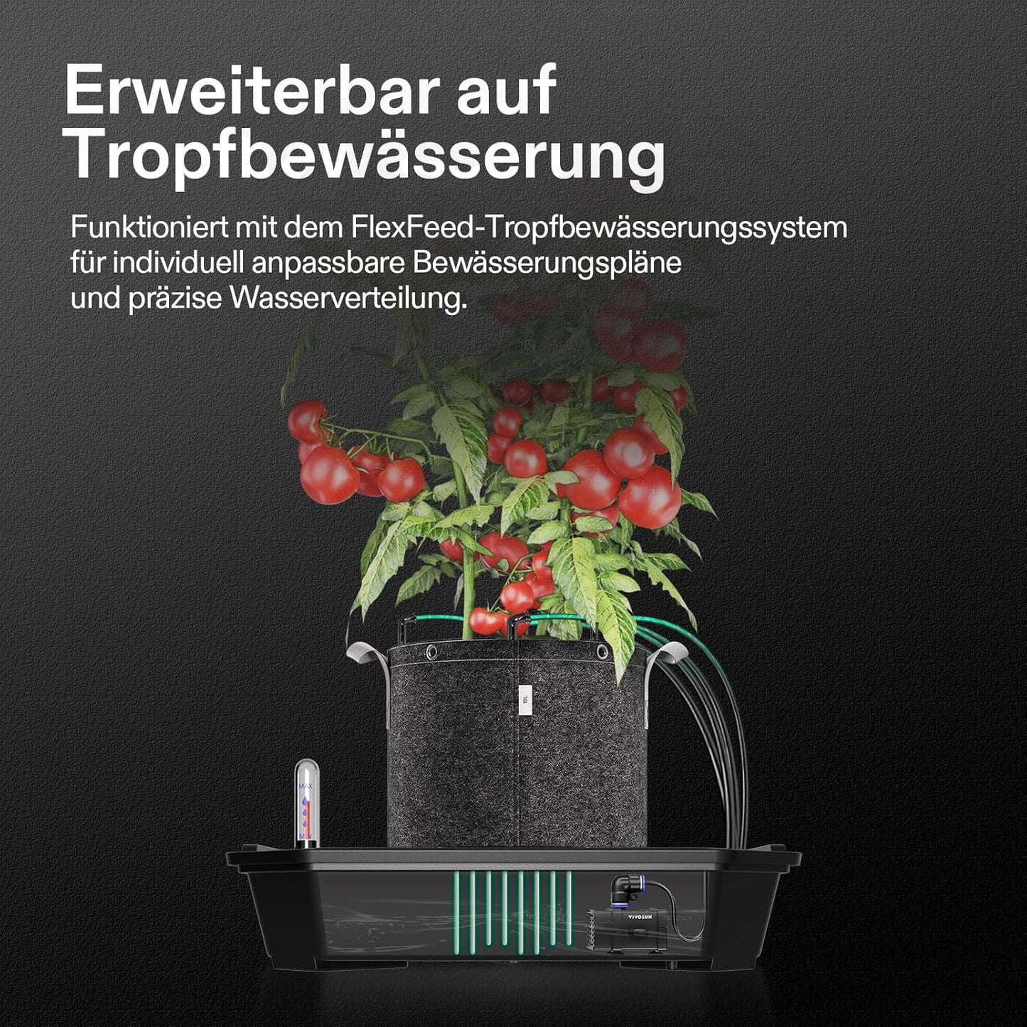 VGrow All-in-One Smart Grow Box, Professionelles System mit Samsung LM301H EVO Grow Lampe, Fortschrittliches Zirkulations- und Ventilationssystem, Bewässerung, Nährstoffzufuhr für Indoor-Hydroponik