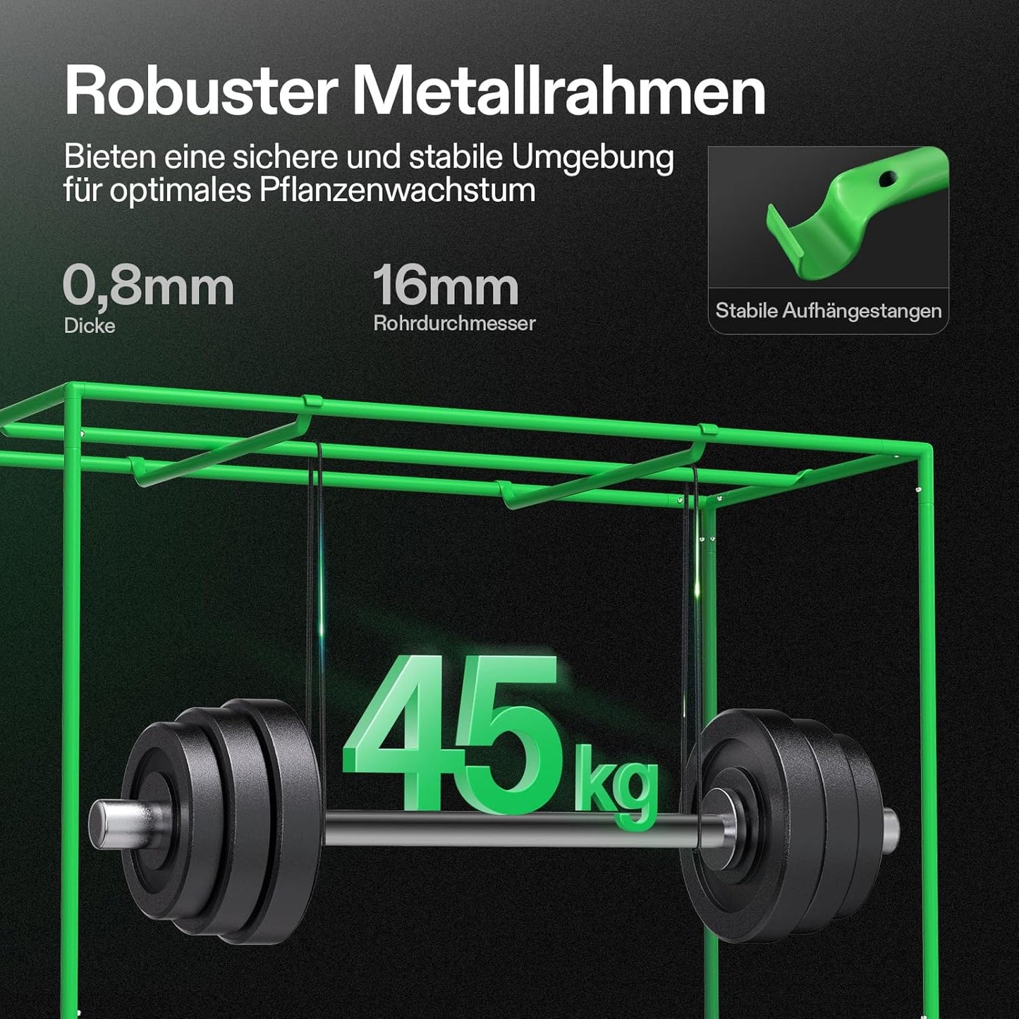 VIVOSUN Growzelt lichtdichtes Indoor Hydroponik Zelt mit reflektierendem Mylar Sichtfenster Bodenwanne stabile Rahmenstruktur Pflanzenzelt Gewächshaus S558 Grow Tent passend für VSF6450