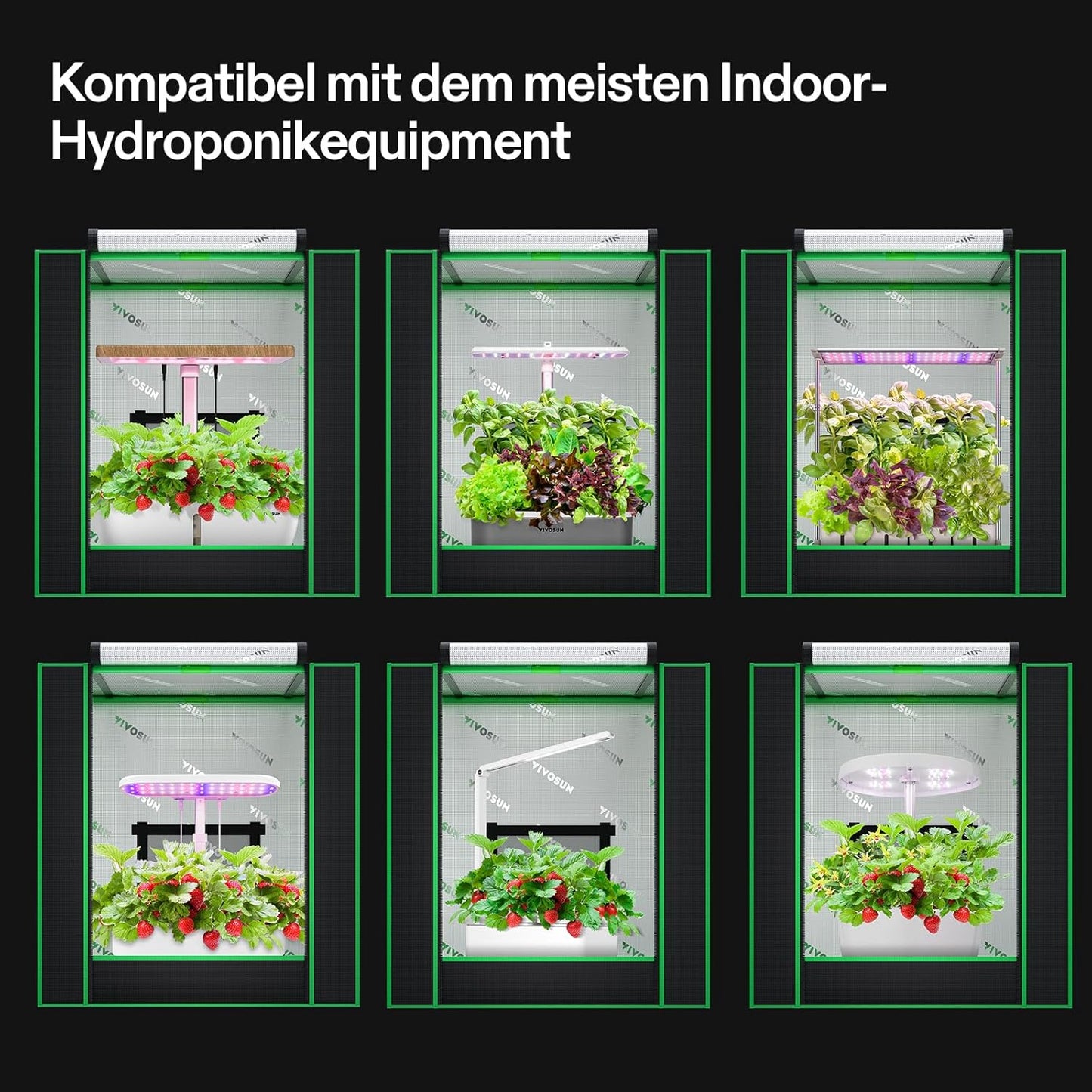 VIVOSUN Growzelt lichtdichtes Indoor Hydroponik Zelt mit reflektierendem Mylar Sichtfenster Bodenwanne stabile Rahmenstruktur Pflanzenzelt Gewächshaus S558 Grow Tent passend für VSF6450