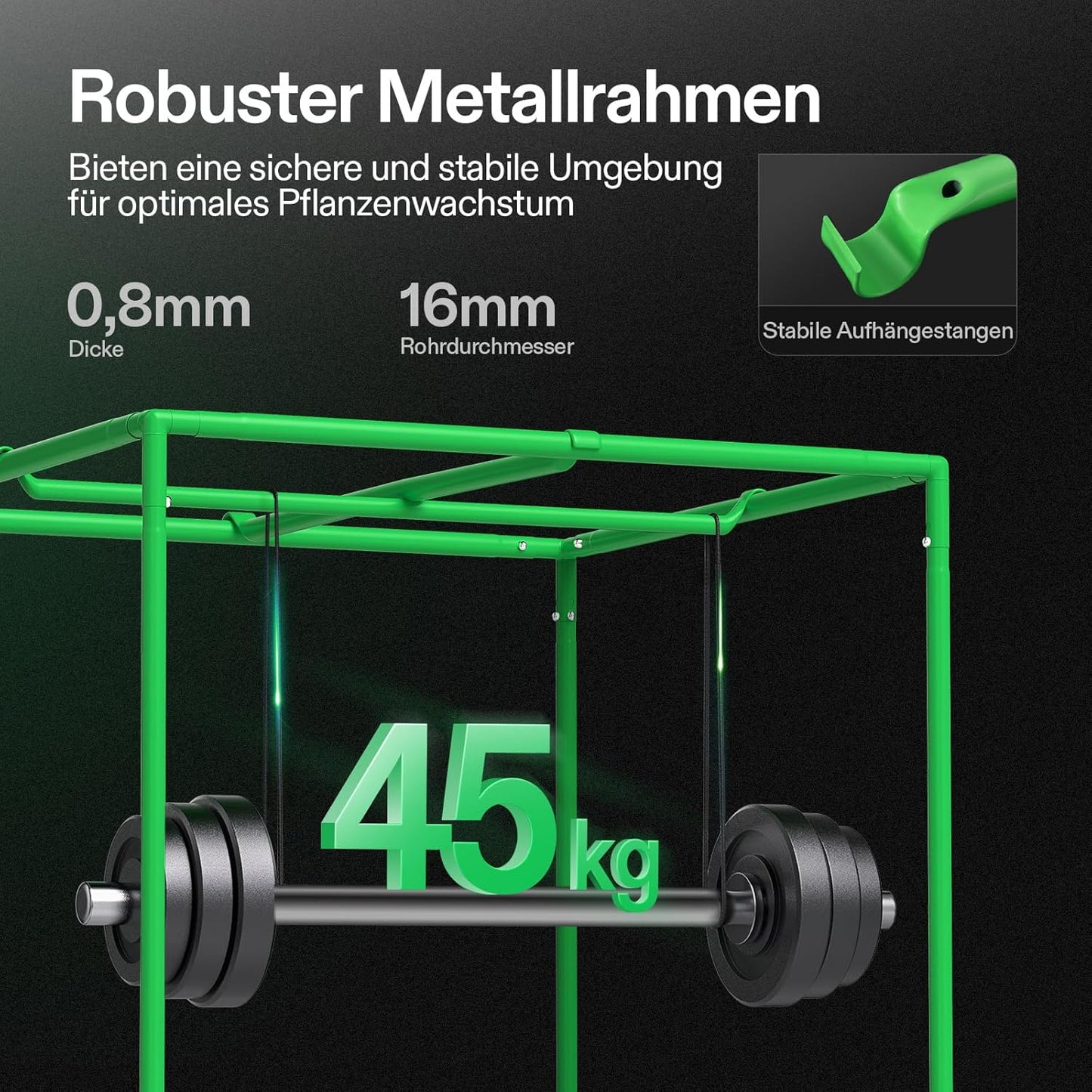 VIVOSUN Growzelt lichtdichtes Indoor Hydroponik Zelt mit reflektierendem Mylar Sichtfenster Bodenwanne stabile Rahmenstruktur Pflanzenzelt Gewächshaus S558 Grow Tent passend für VSF6450