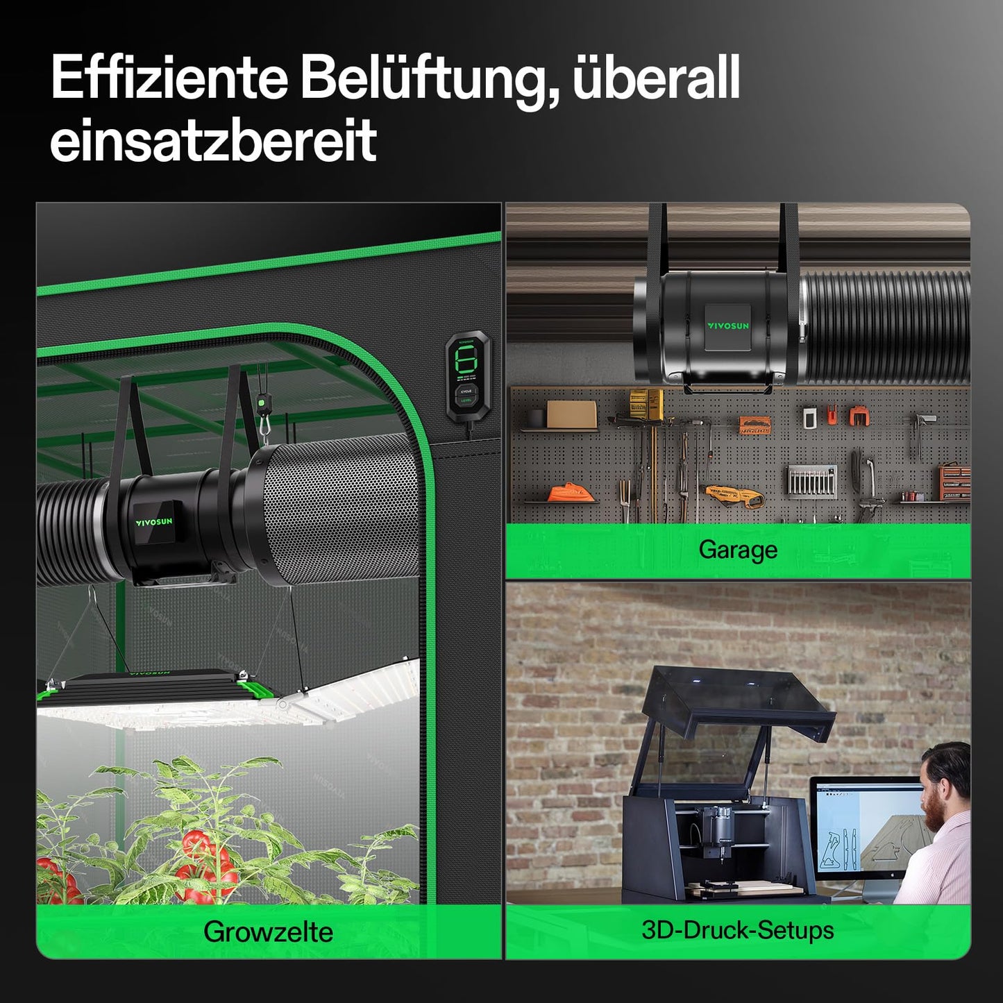 VIVOSUN Smart Rohrventilator 100mm/Abluftset AeroZesh G4 mit GrowHub E42A+, Temperatur- & Feuchtigkeitsregler, WiFi/App-Fernsteuerung, Aktivkohlefilter und Schlauch für Growzelte und Hydrokultur