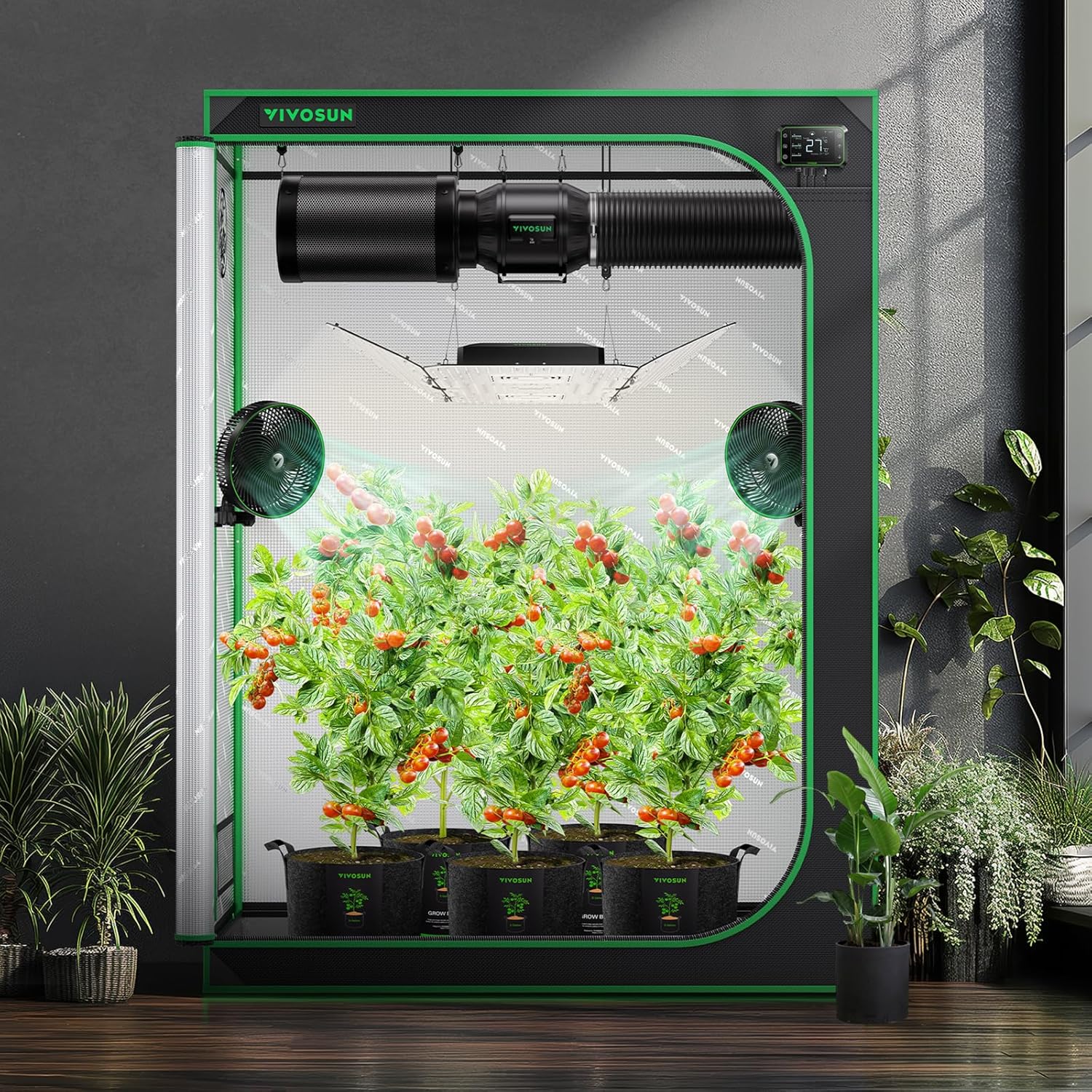 lichtdichtes zelt VIVOSUN Growzelt lichtdichtes Indoor Hydroponik Zelt mit reflektierend – Krumme Gurken