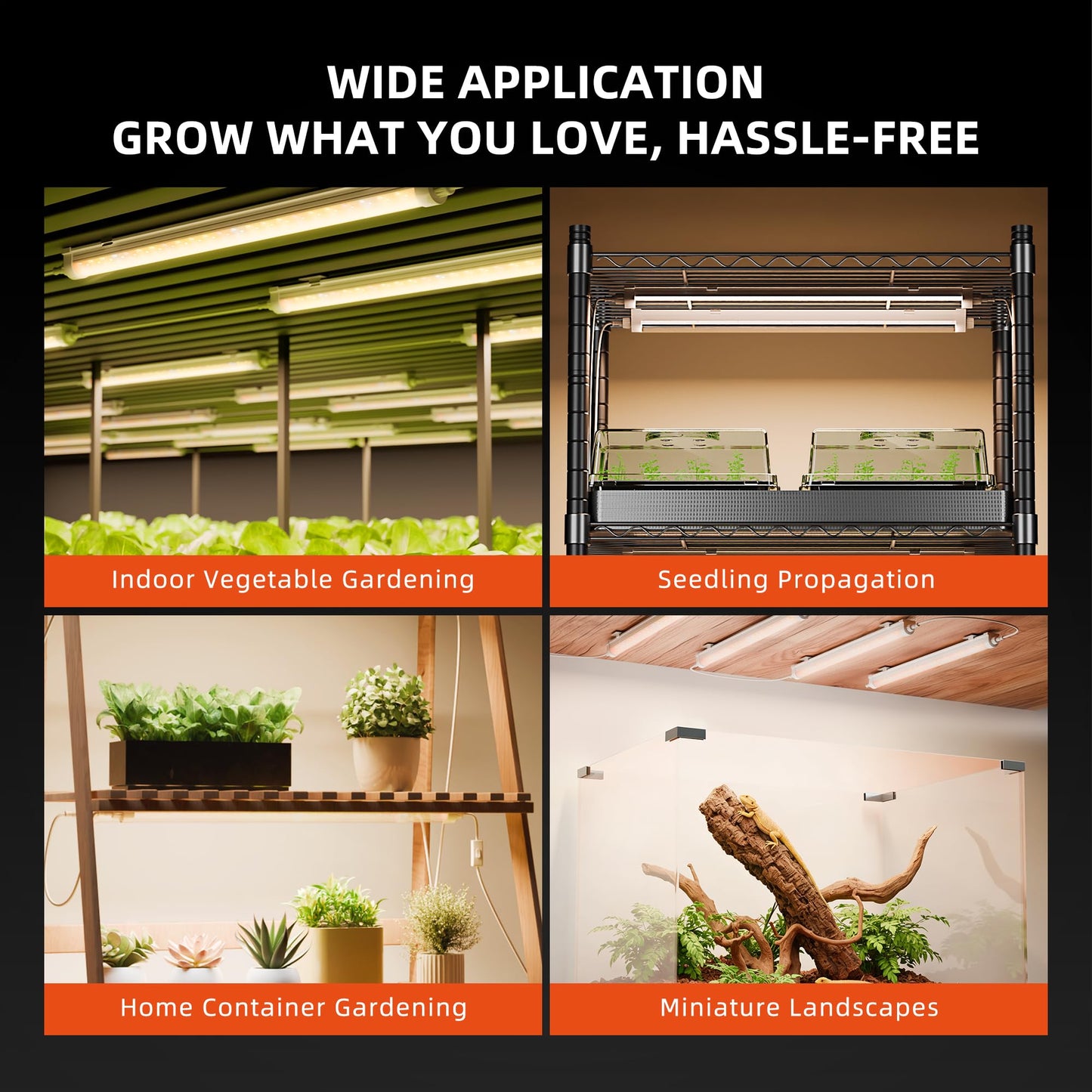 Spider Farmer 88,5cm LED Pflanzenlampe für Zimmerpflanzen, Vollspektrum (3000K+5000K+660nm), 200W (8x25W), 1296 LEDs, IP65 Wasserdicht, Verkettbares Design für Regale und Gewächshäuser, 8er-Pack