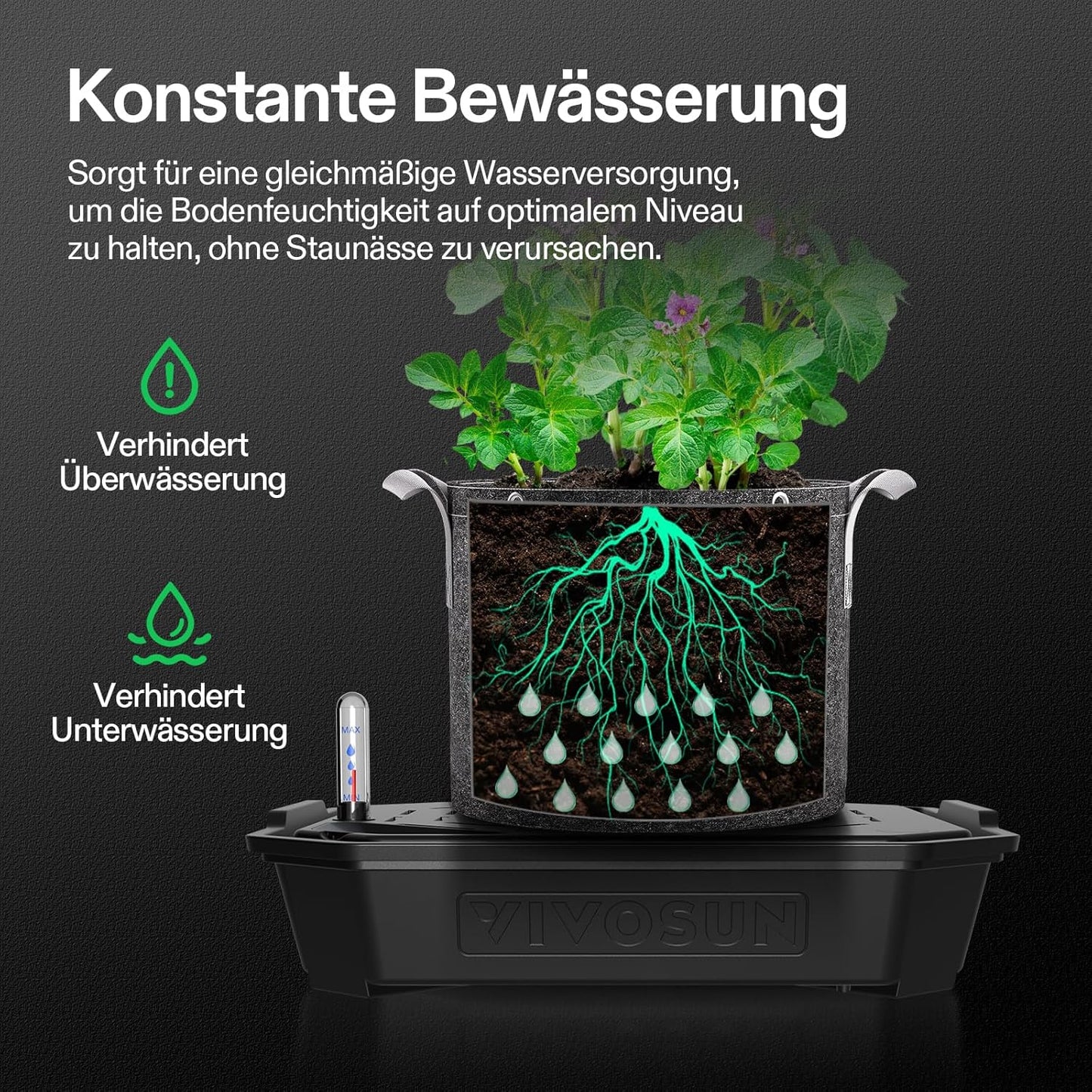 VGrow All-in-One Smart Grow Box, Professionelles System mit Samsung LM301H EVO Grow Lampe, Fortschrittliches Zirkulations- und Ventilationssystem, Bewässerung, Nährstoffzufuhr für Indoor-Hydroponik