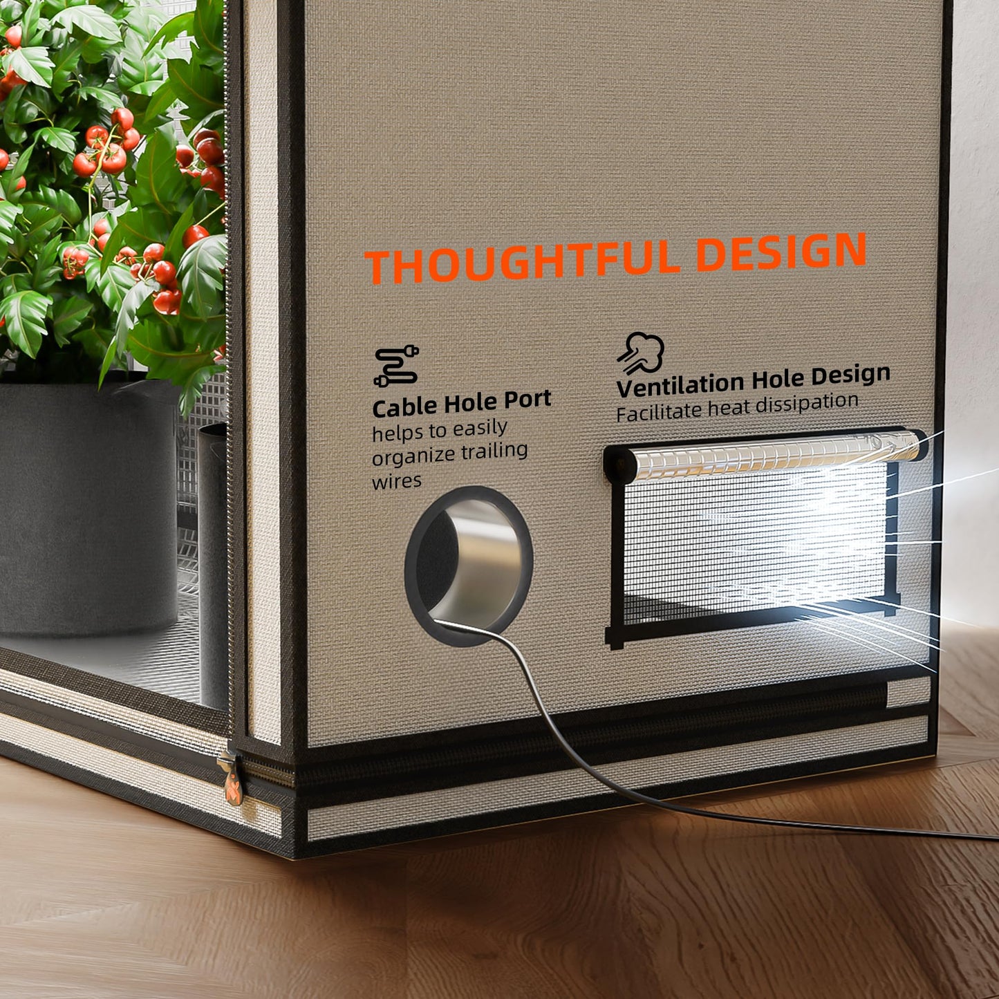 Spider Farmer Growzelt 60x60x180cm, Indoor Grow Tent Kultivation Zelt, hergestellt aus hochreflektierendem Mylar mit Beobachtungsfenster und abnehmbarem Boden Tablett, für SF1000/SF1000D