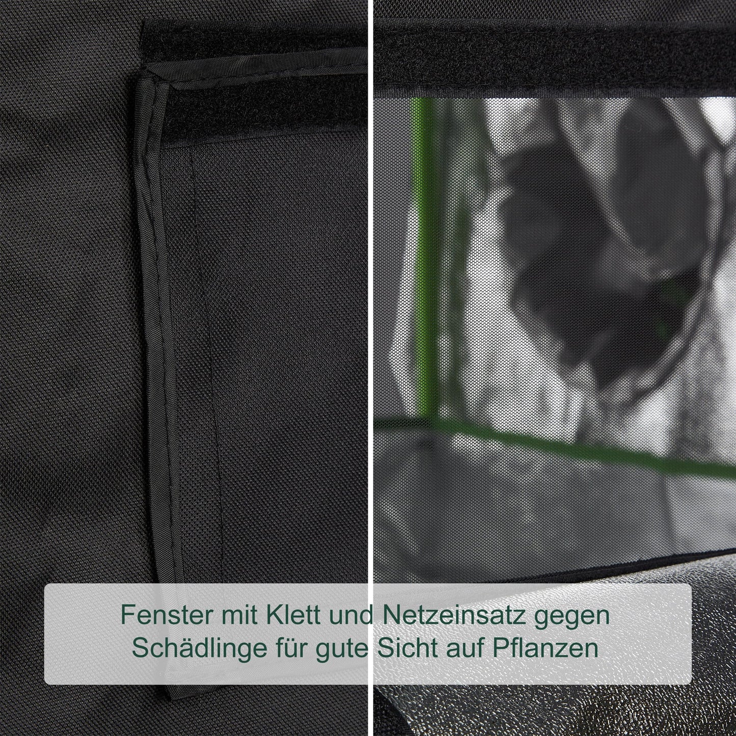 Relaxdays Growzelt, HxBxT: 180x60x60 cm, reflektierende Innenfolie, lichtundurchlässig, Indoor Zuchtzelt, schwarz/grün